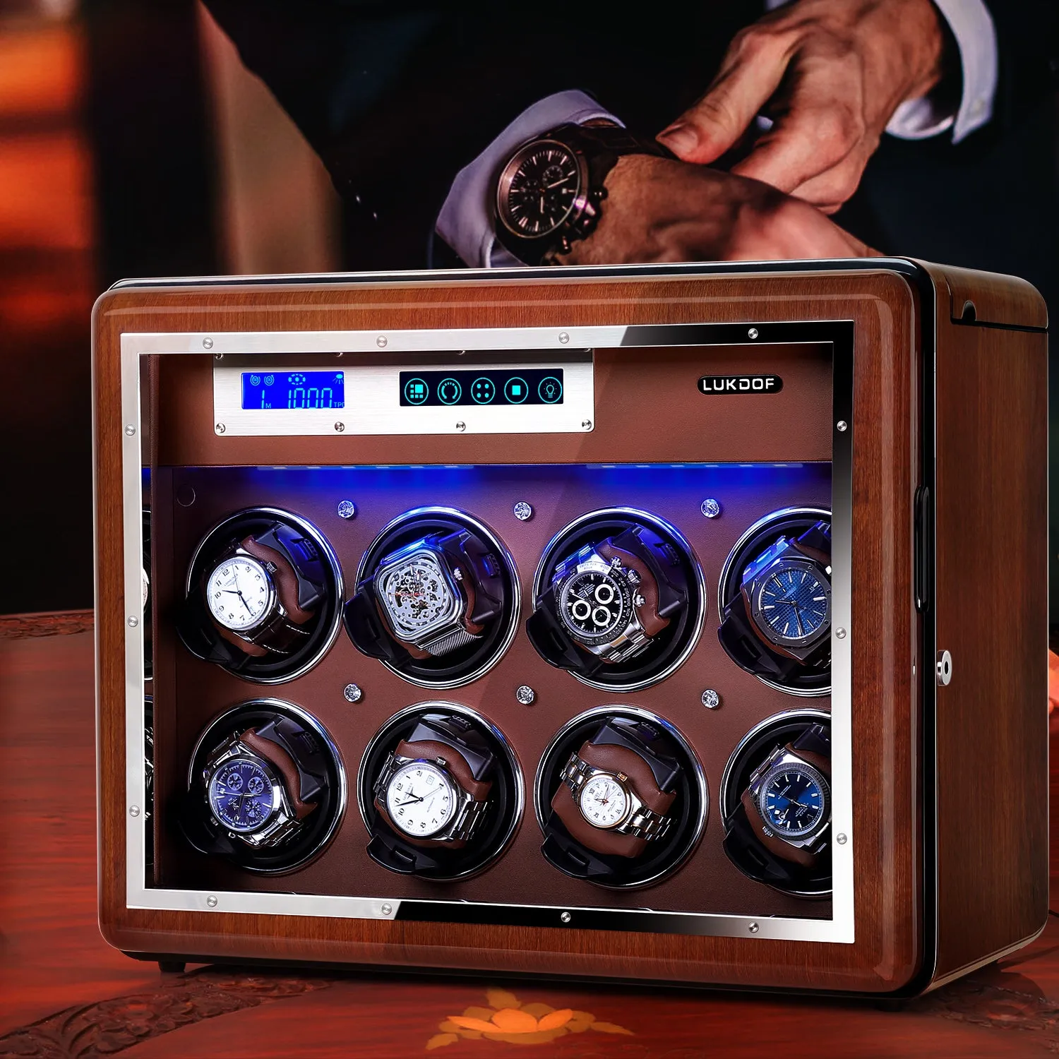 [ NEW ARRIVALS ] 8 6 Walnut Wood Automatic Quad Watch Winder