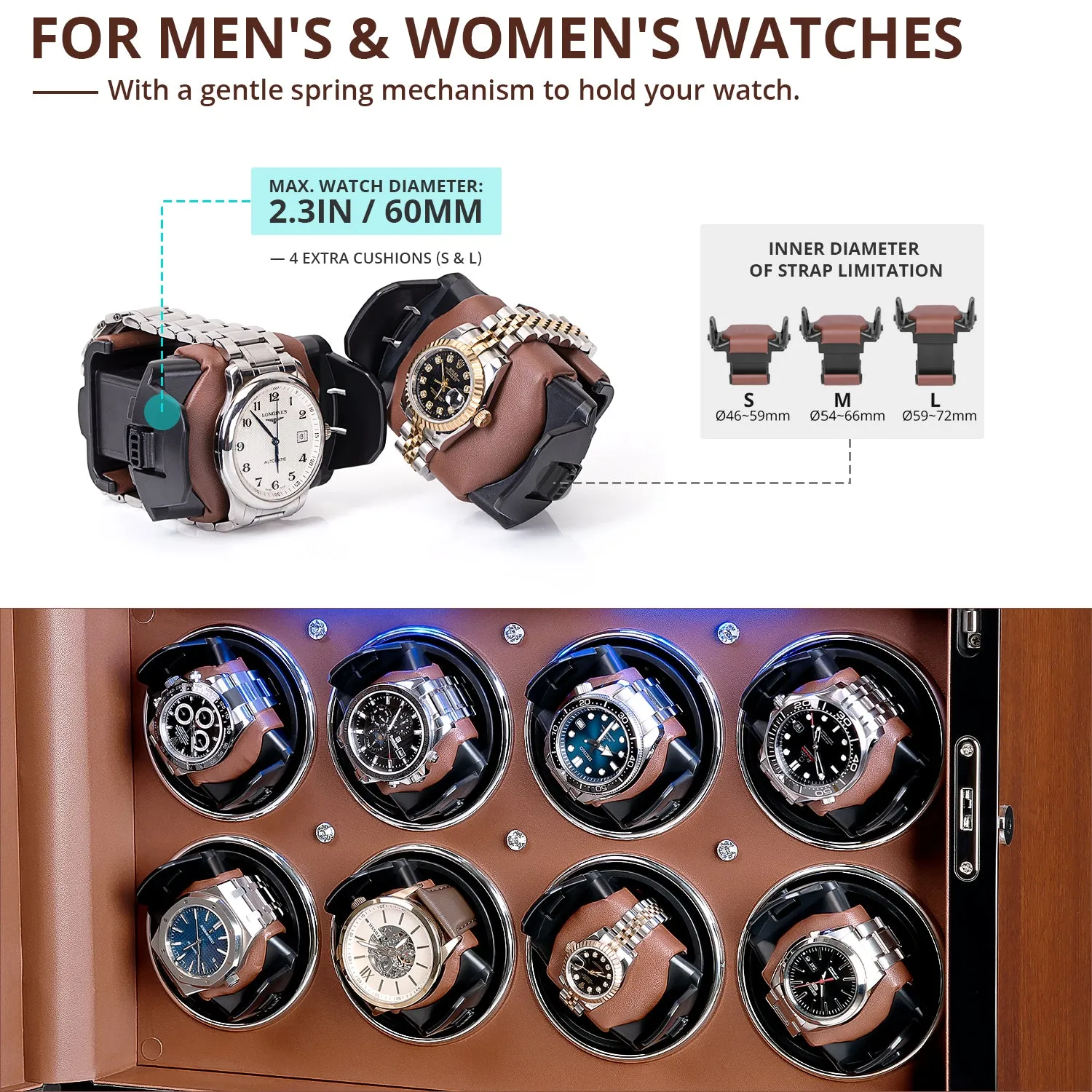 [ NEW ARRIVALS ] 8 6 Walnut Wood Automatic Quad Watch Winder