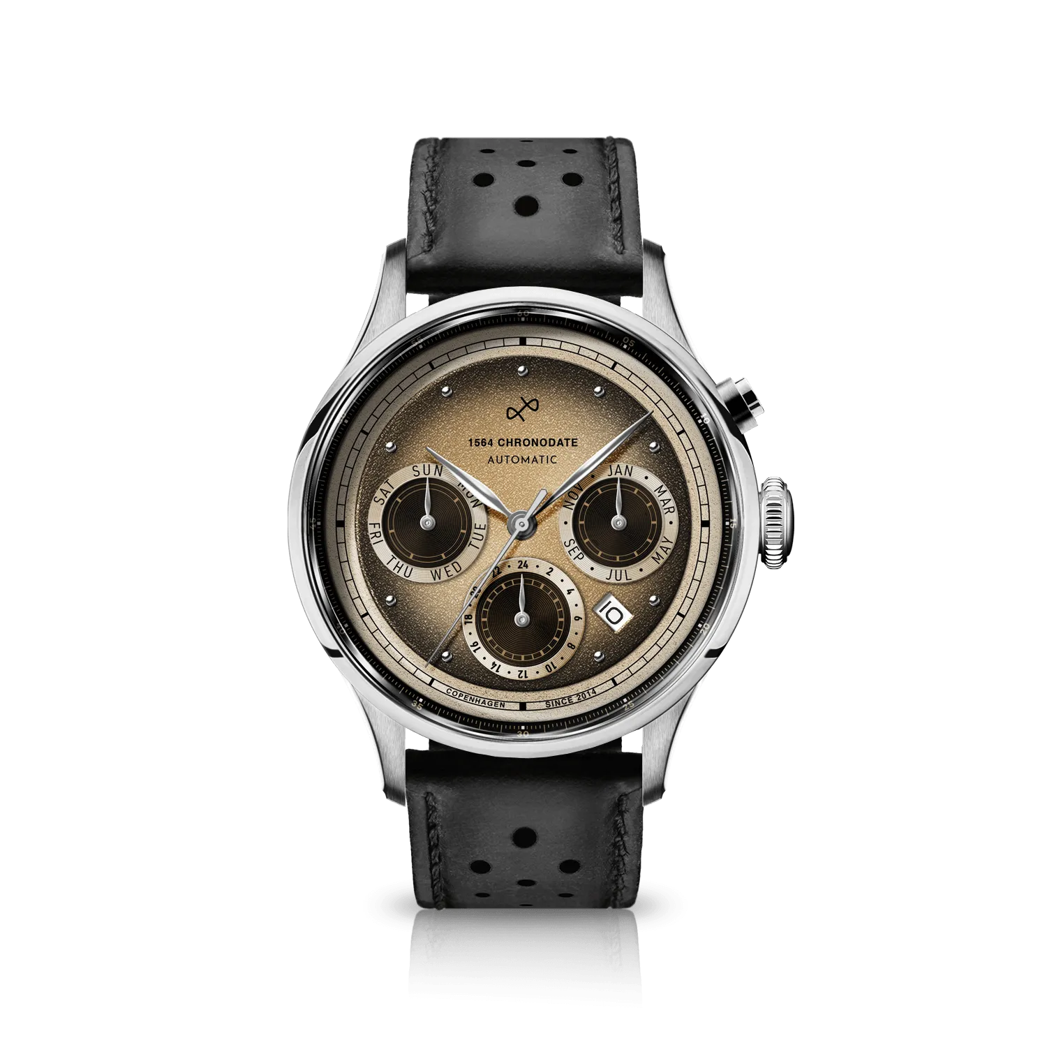 1564 Chronodate Automatic, Steel / Espresso Martini