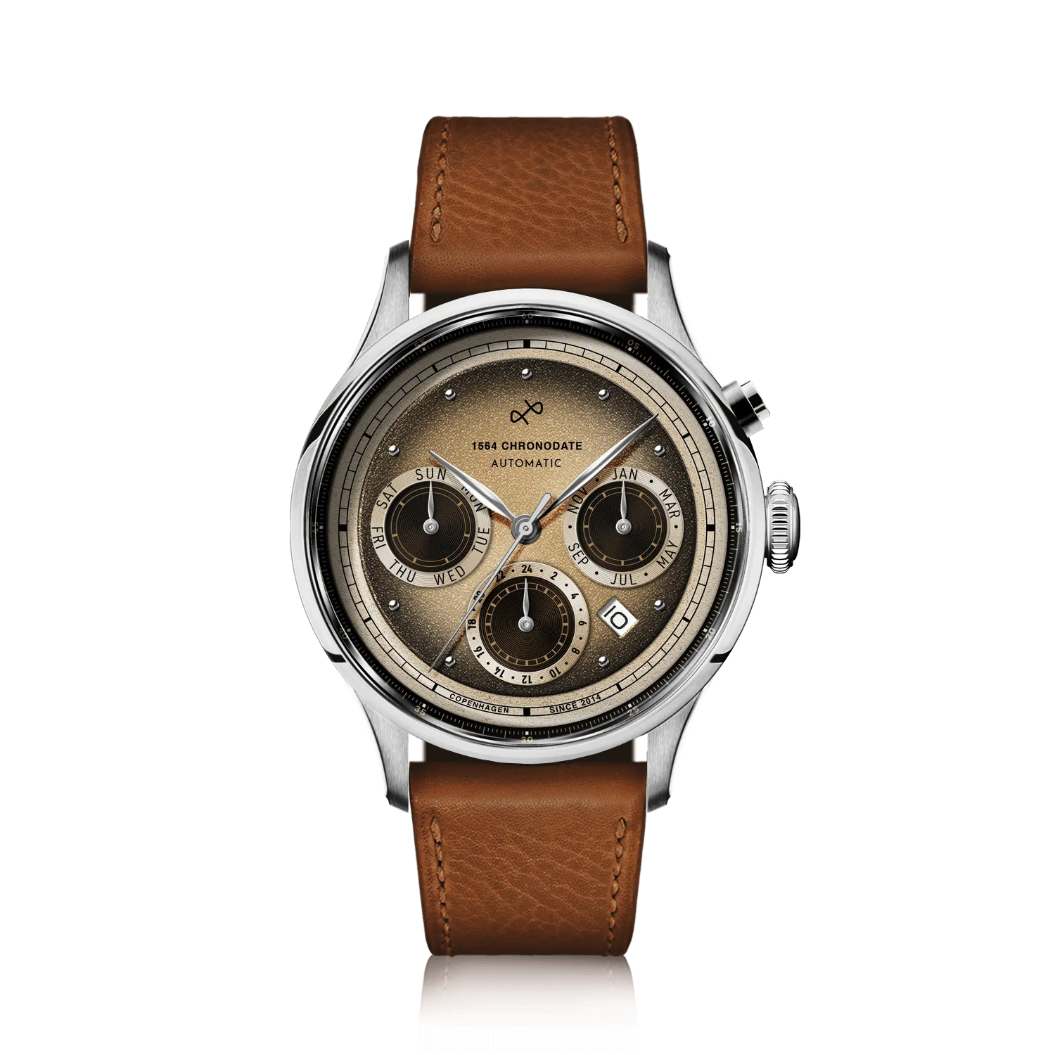 1564 Chronodate Automatic, Steel / Espresso Martini