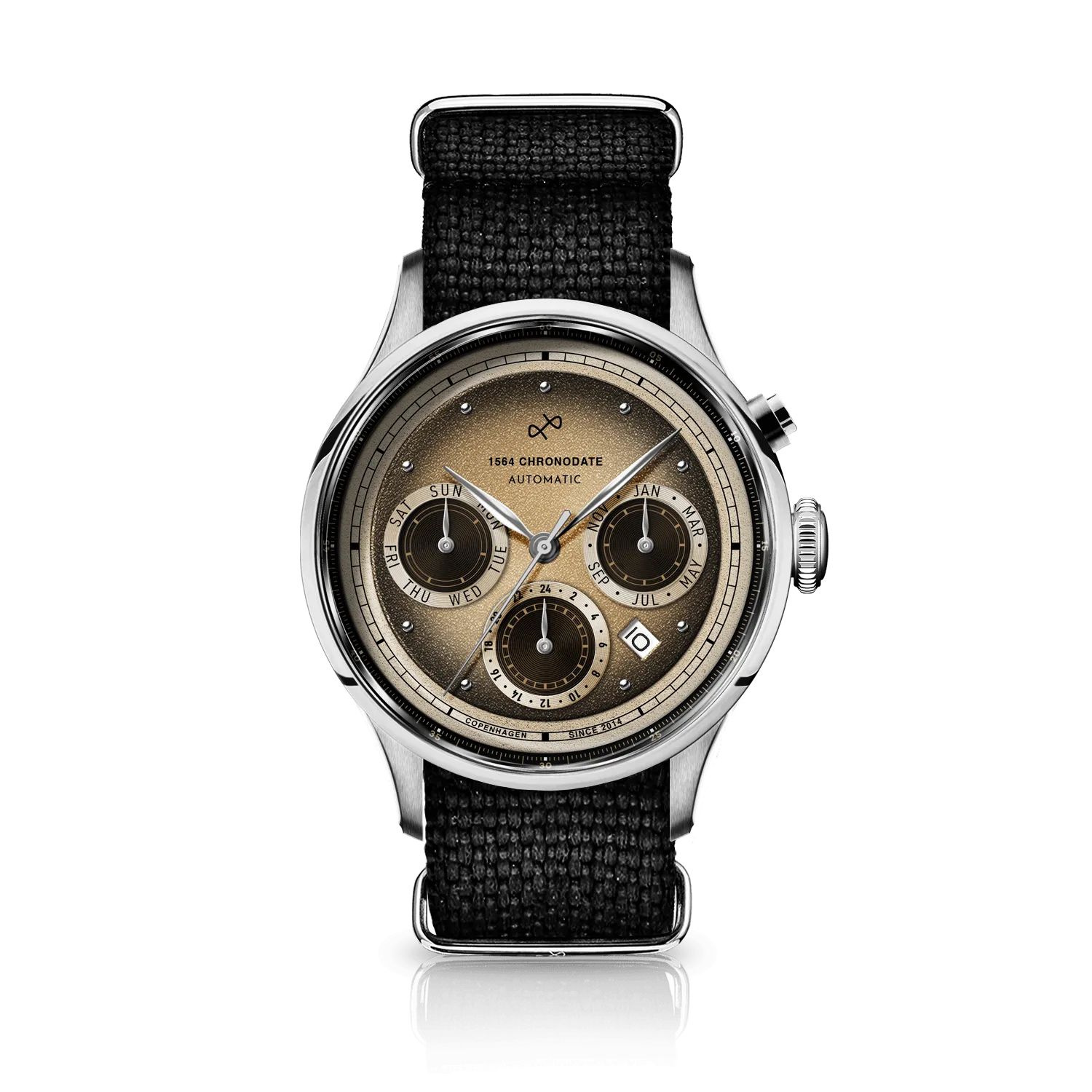 1564 Chronodate Automatic, Steel / Espresso Martini