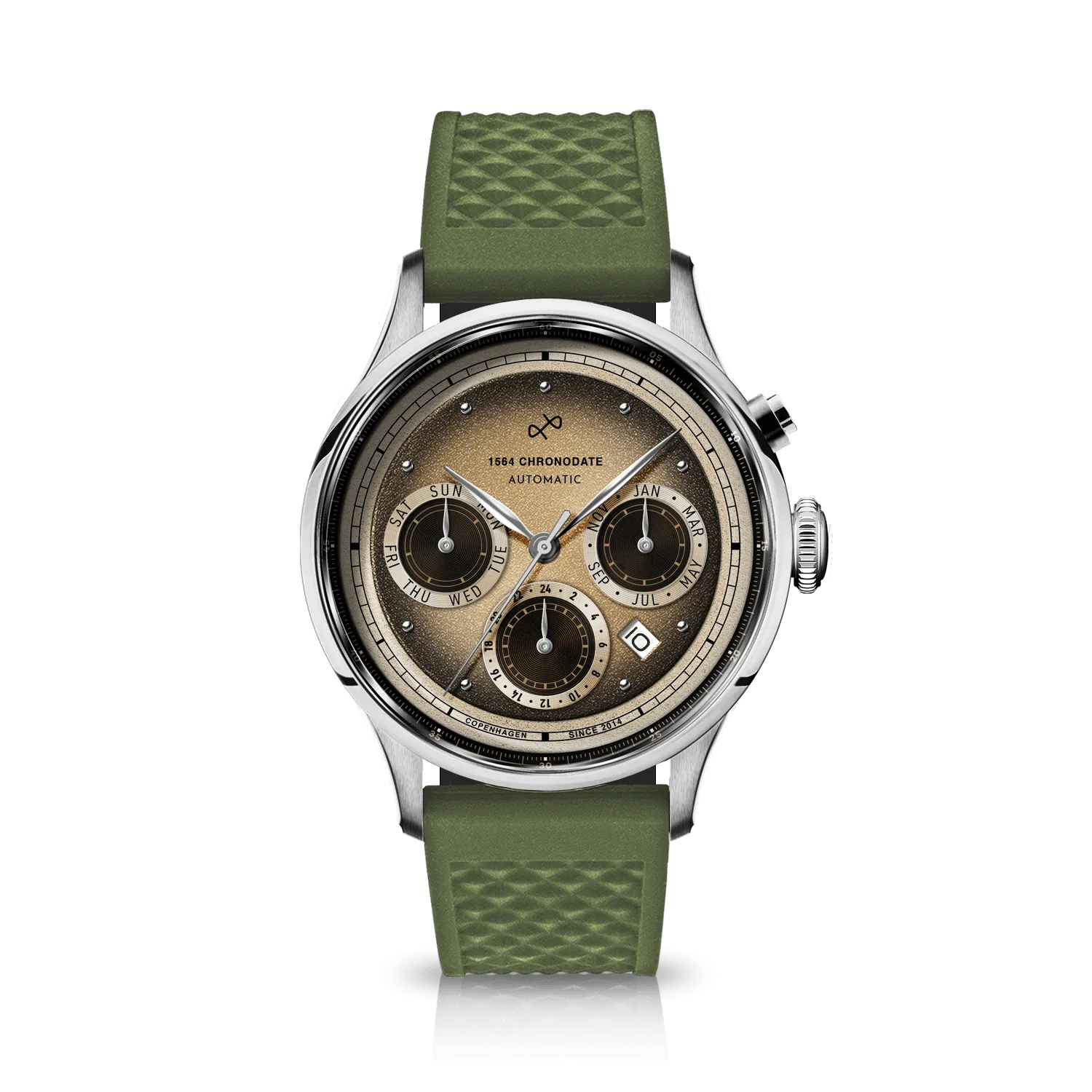 1564 Chronodate Automatic, Steel / Espresso Martini