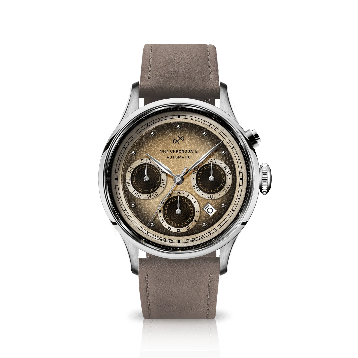 1564 Chronodate Automatic, Steel / Espresso Martini