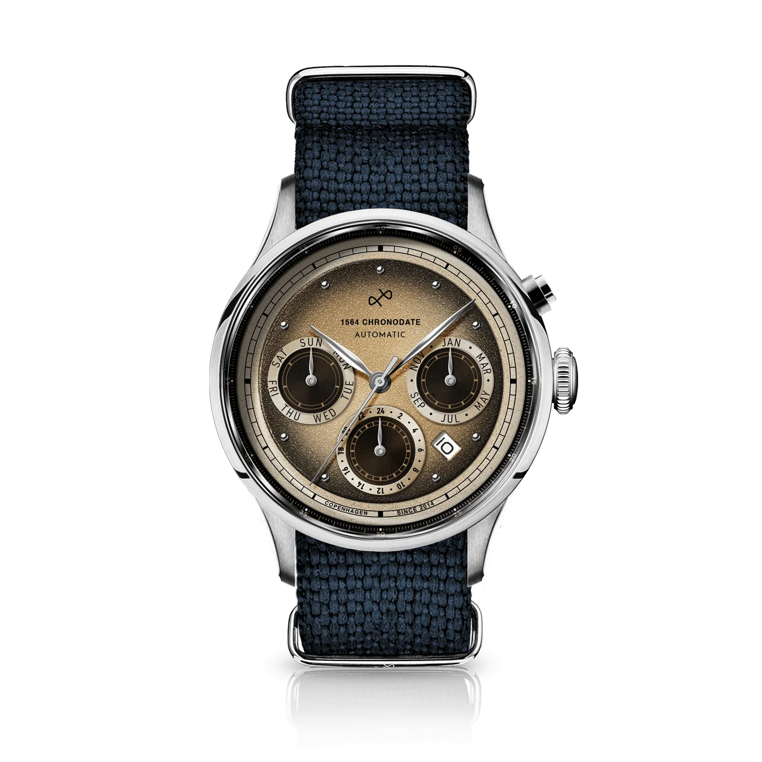 1564 Chronodate Automatic, Steel / Espresso Martini