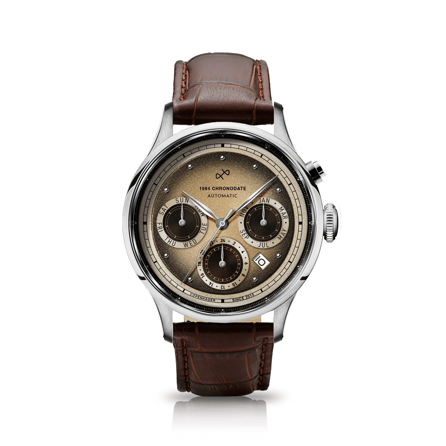 1564 Chronodate Automatic, Steel / Espresso Martini
