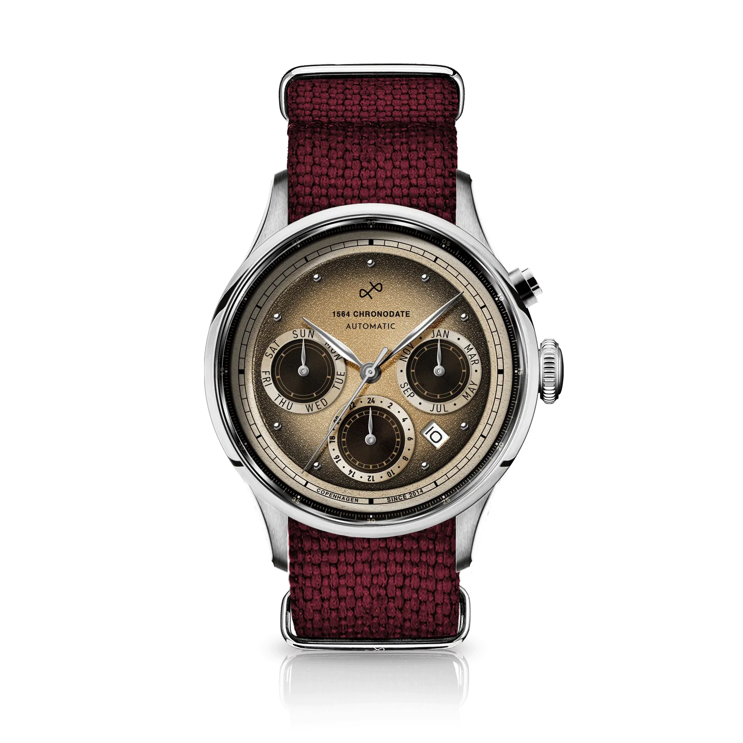 1564 Chronodate Automatic, Steel / Espresso Martini