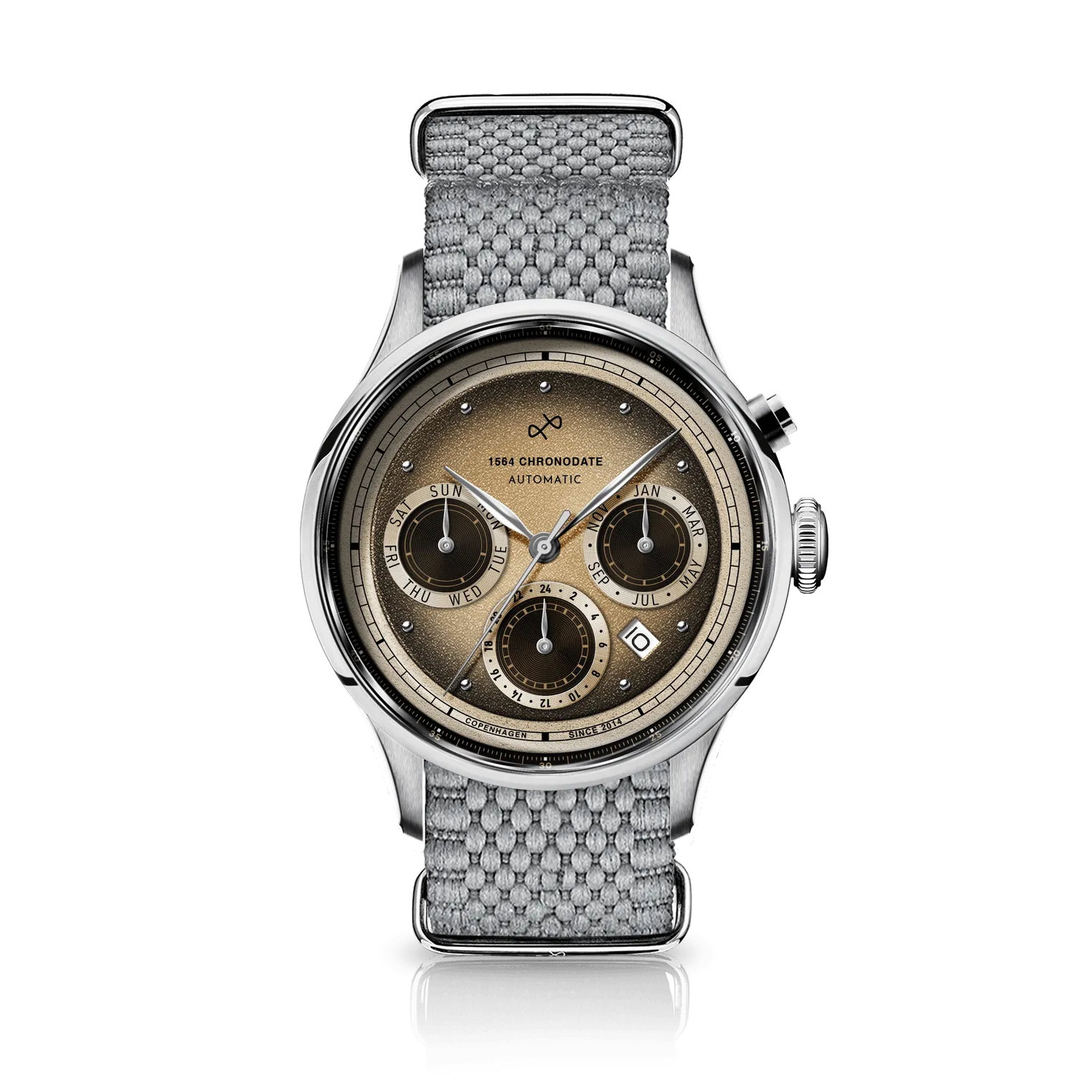 1564 Chronodate Automatic, Steel / Espresso Martini