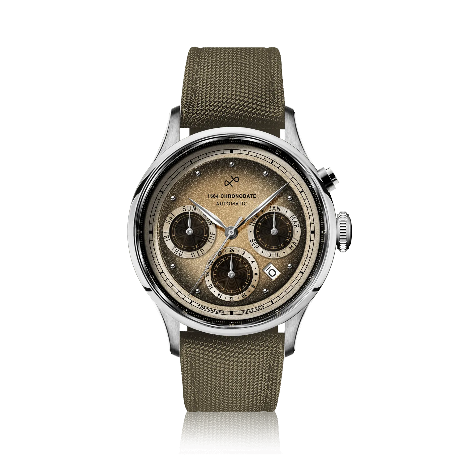 1564 Chronodate Automatic, Steel / Espresso Martini