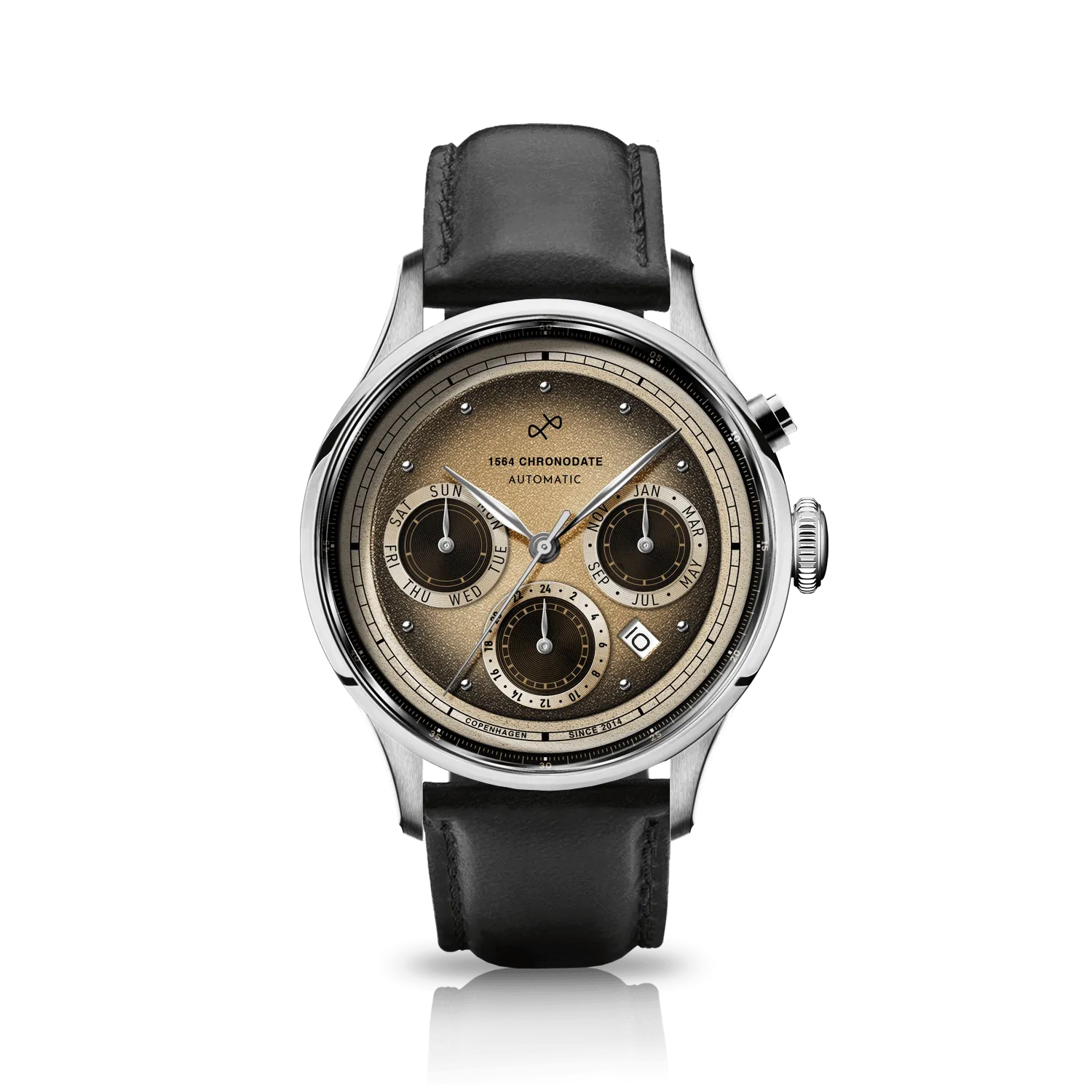 1564 Chronodate Automatic, Steel / Espresso Martini