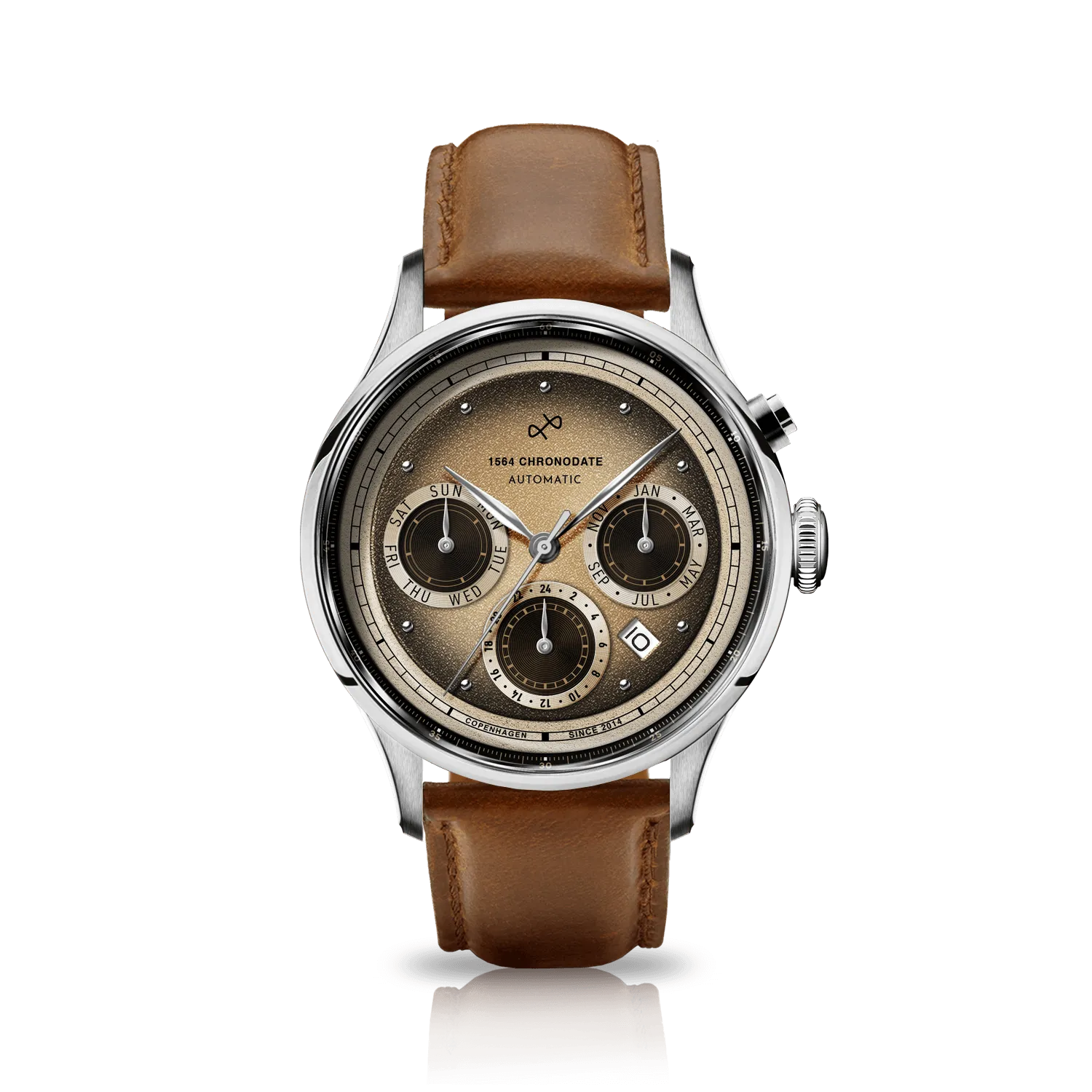 1564 Chronodate Automatic, Steel / Espresso Martini