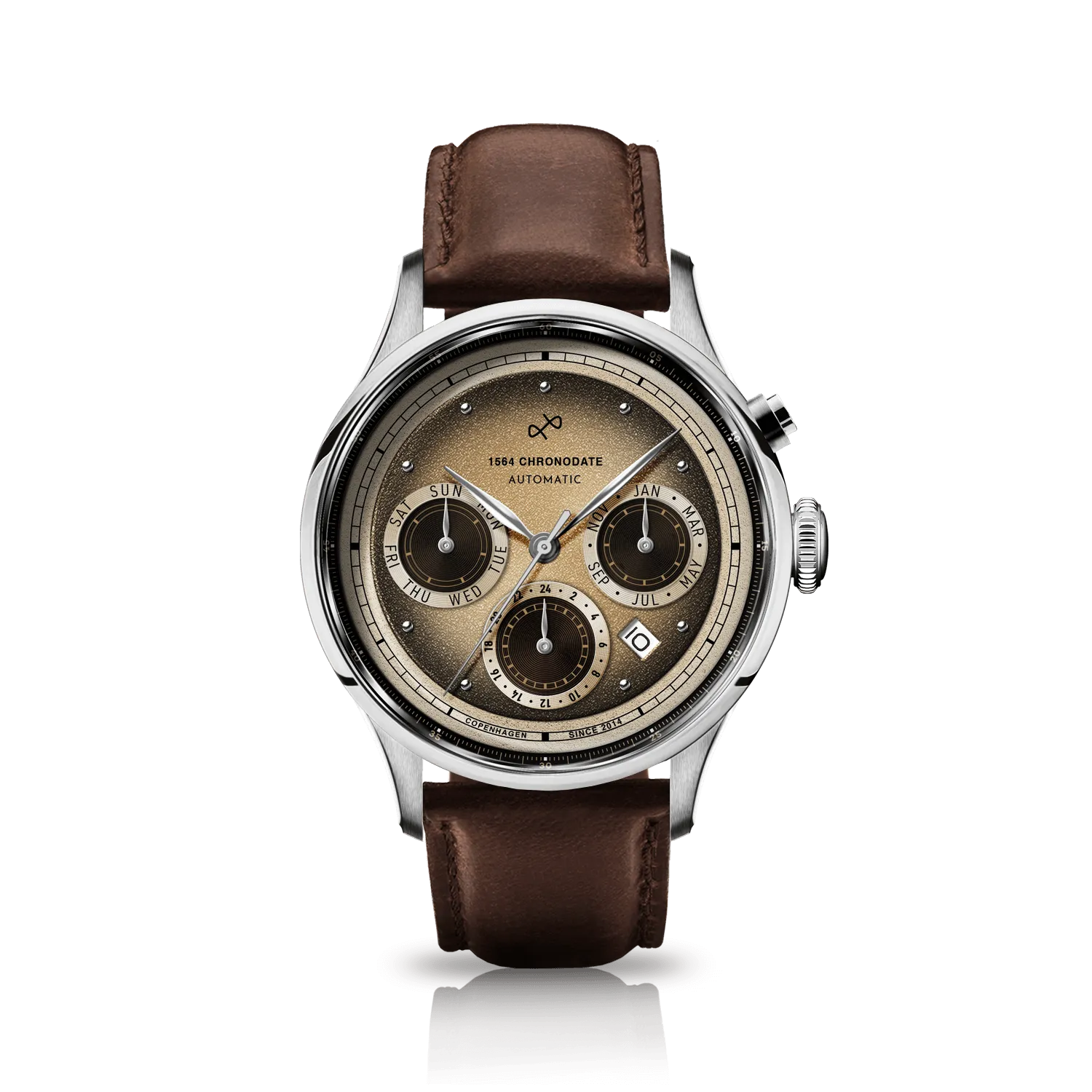1564 Chronodate Automatic, Steel / Espresso Martini