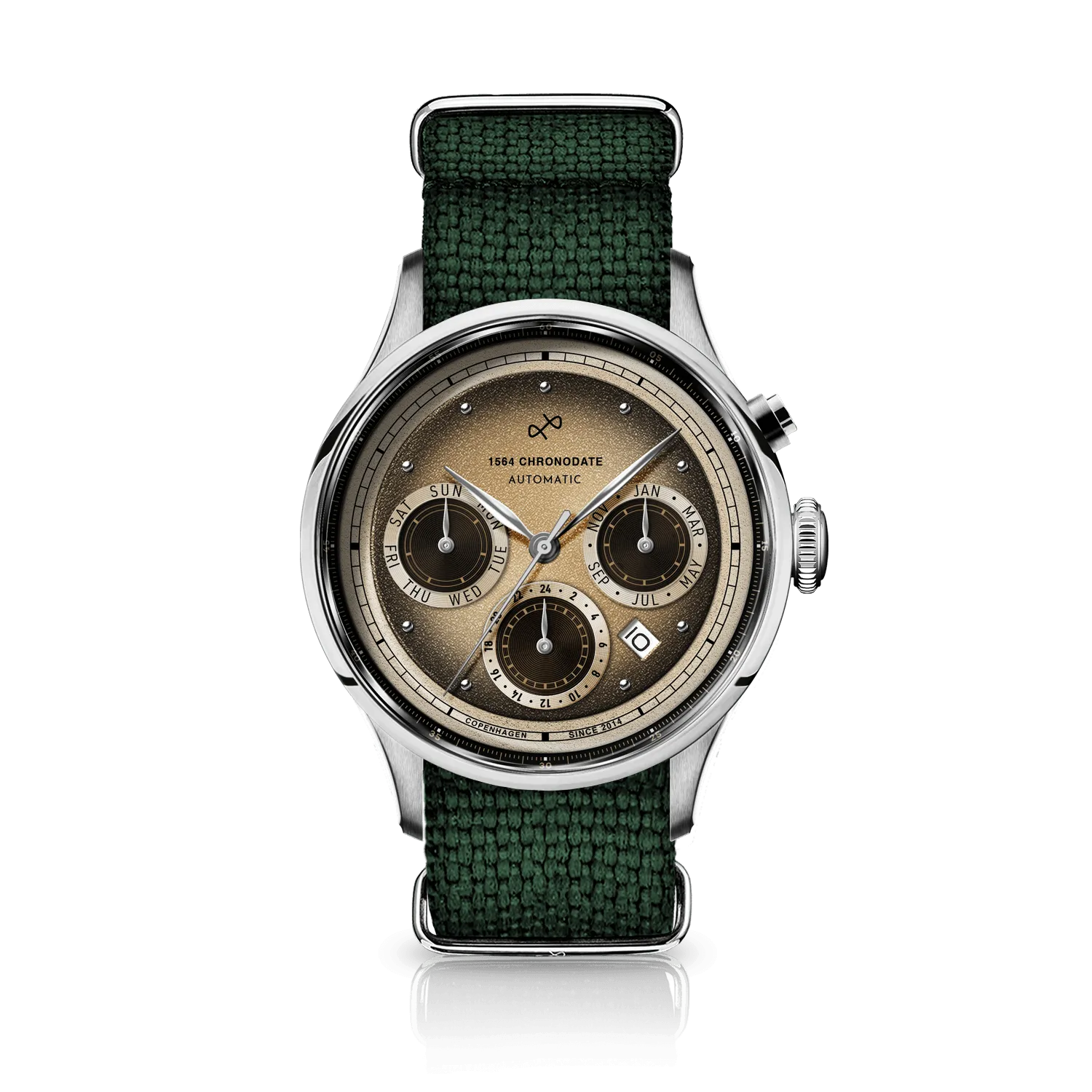 1564 Chronodate Automatic, Steel / Espresso Martini