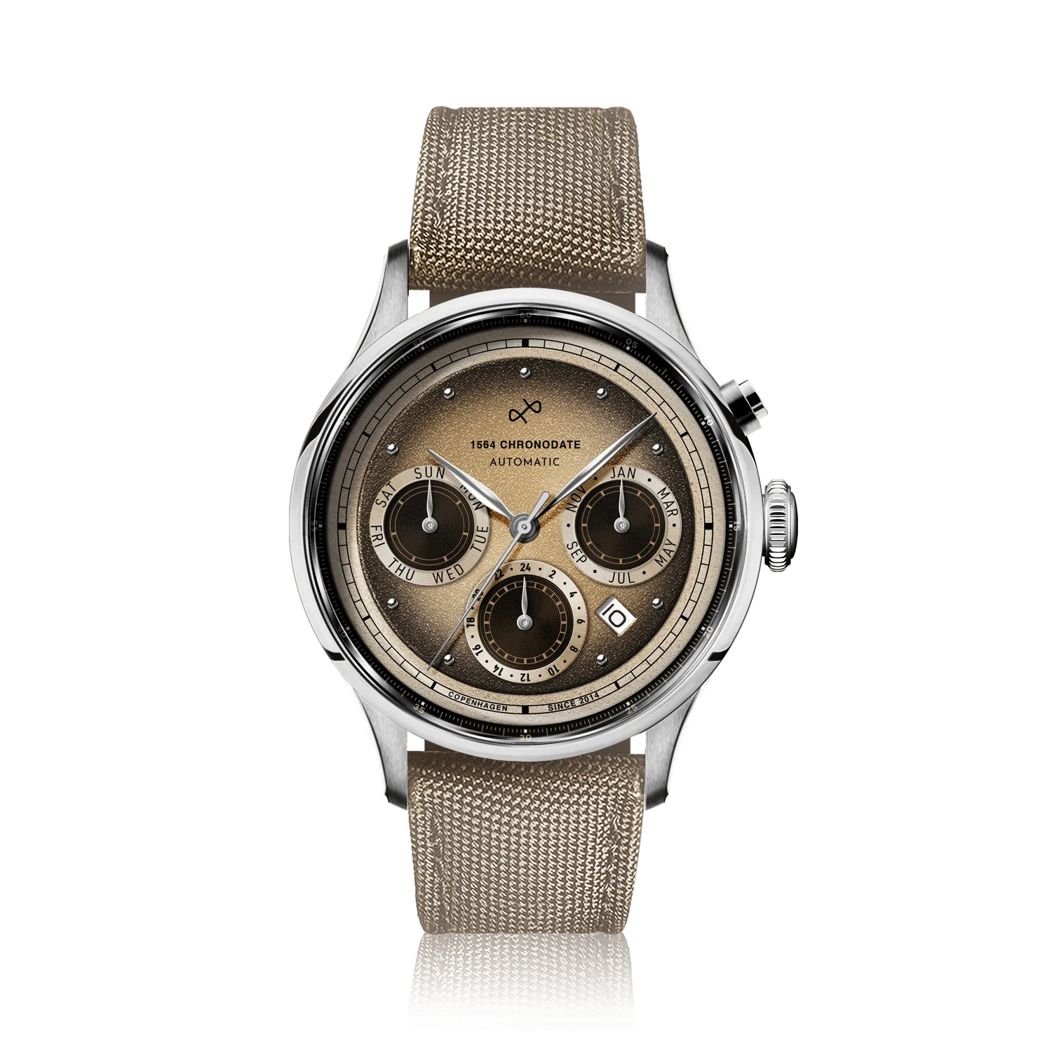 1564 Chronodate Automatic, Steel / Espresso Martini