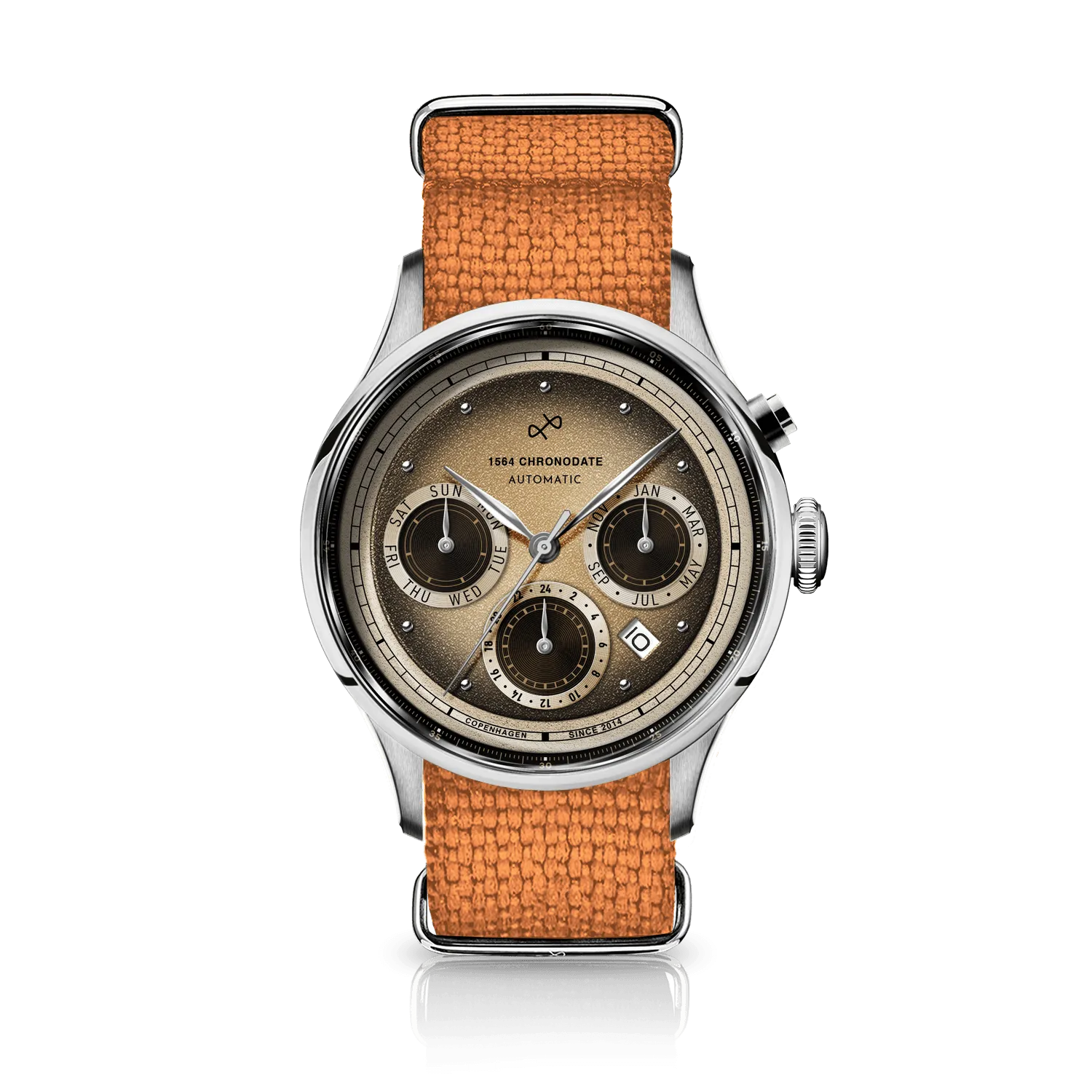 1564 Chronodate Automatic, Steel / Espresso Martini