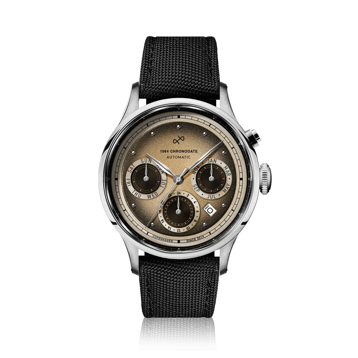 1564 Chronodate Automatic, Steel / Espresso Martini