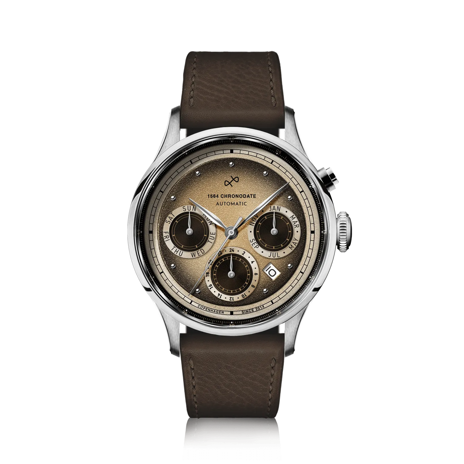 1564 Chronodate Automatic, Steel / Espresso Martini