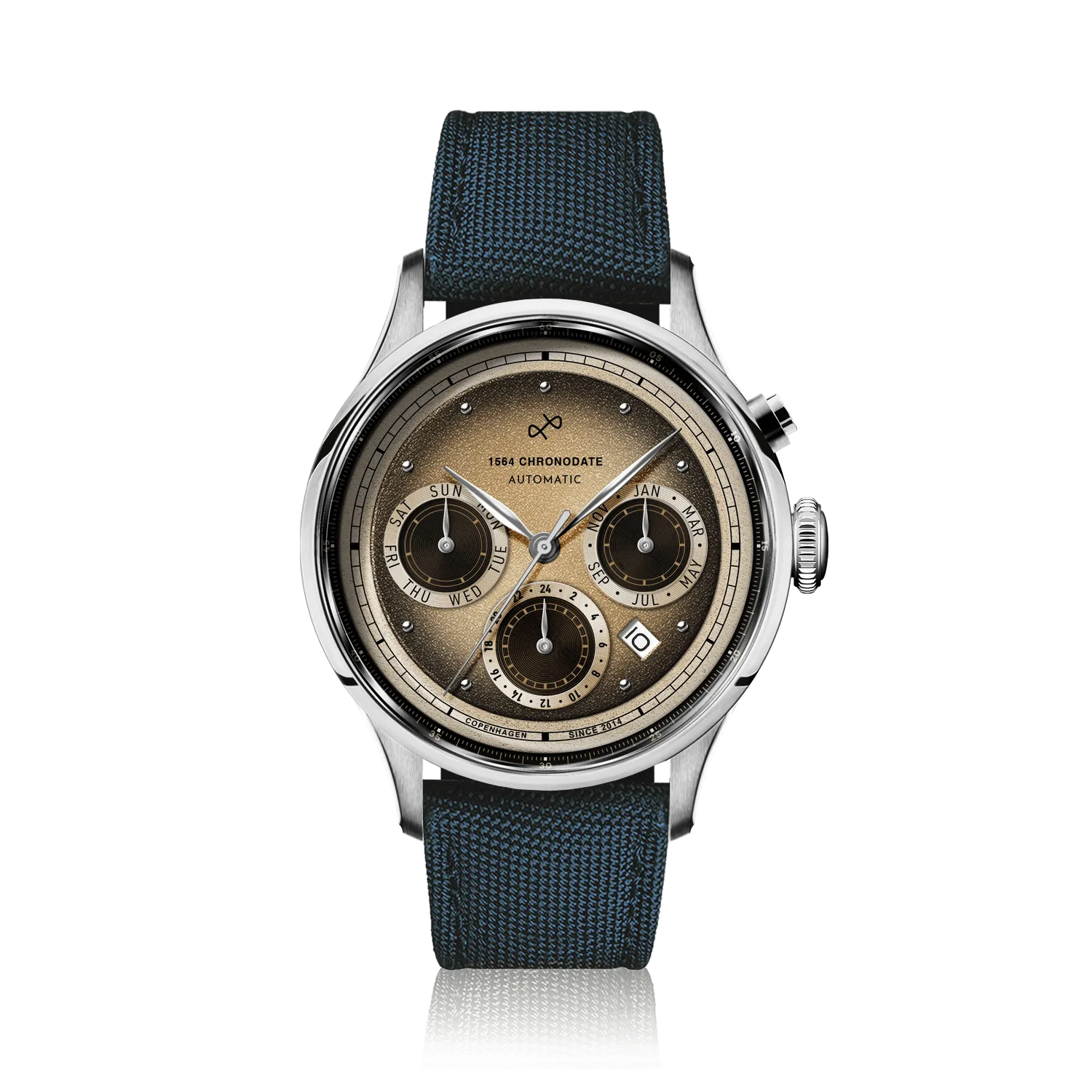 1564 Chronodate Automatic, Steel / Espresso Martini