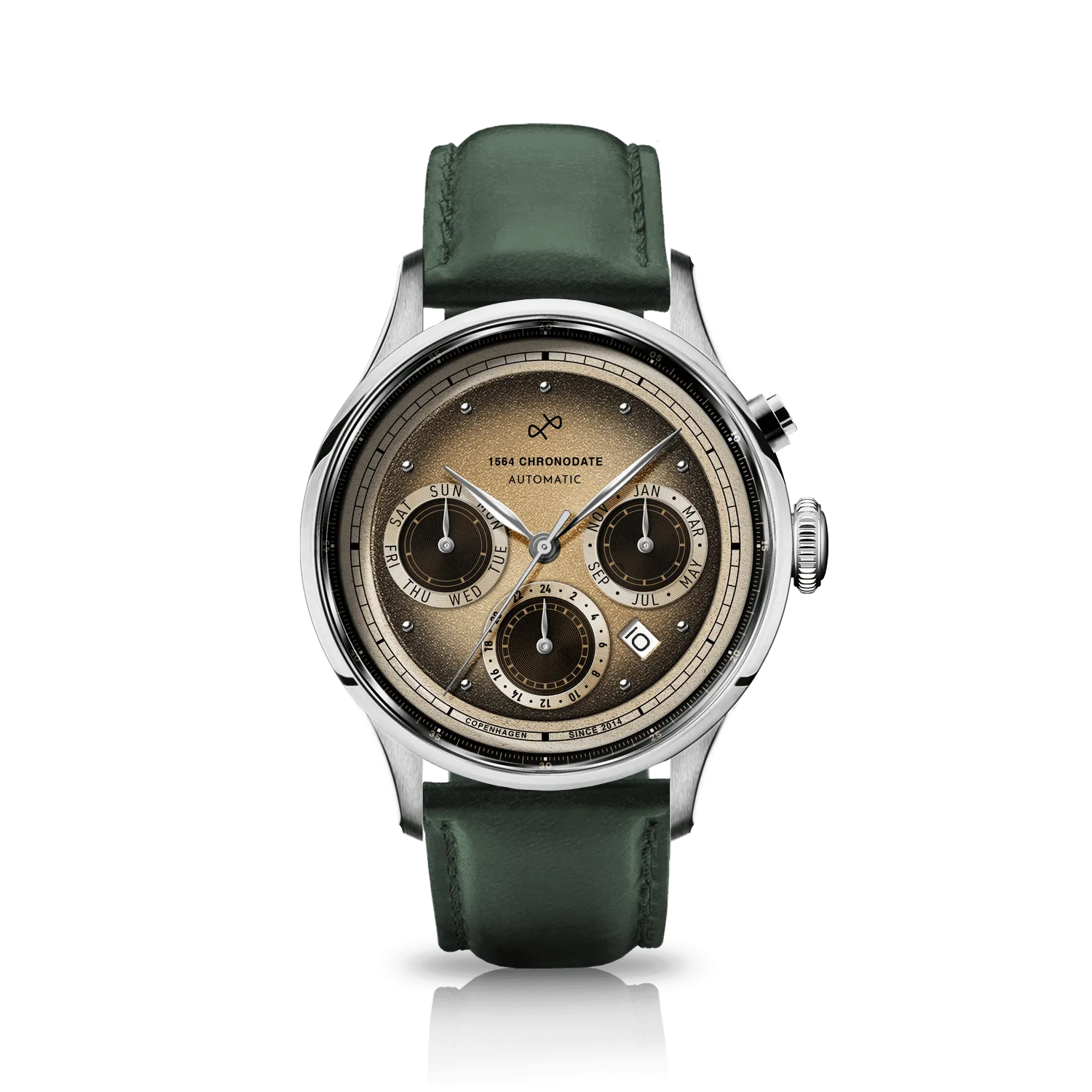 1564 Chronodate Automatic, Steel / Espresso Martini