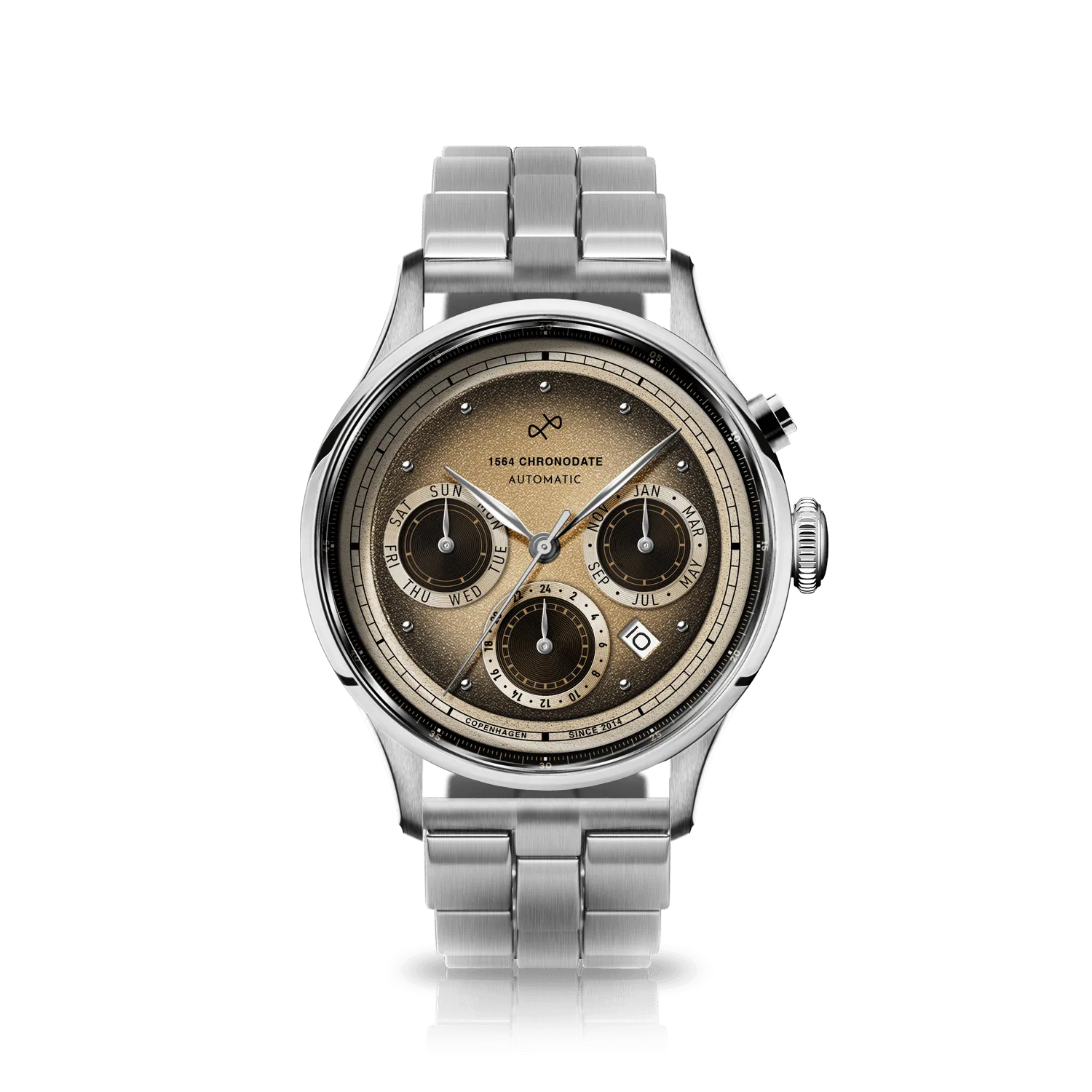 1564 Chronodate Automatic, Steel / Espresso Martini