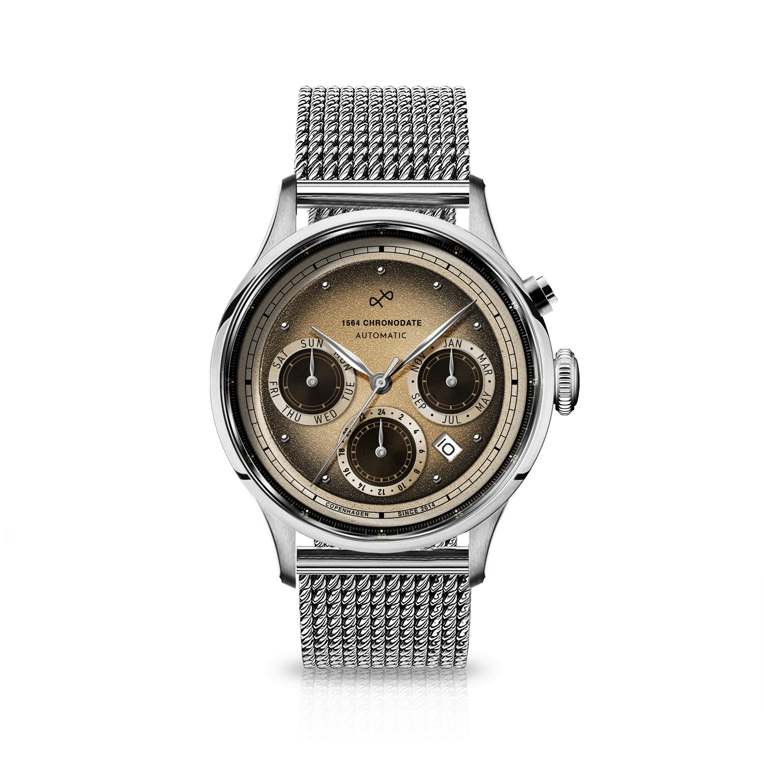 1564 Chronodate Automatic, Steel / Espresso Martini