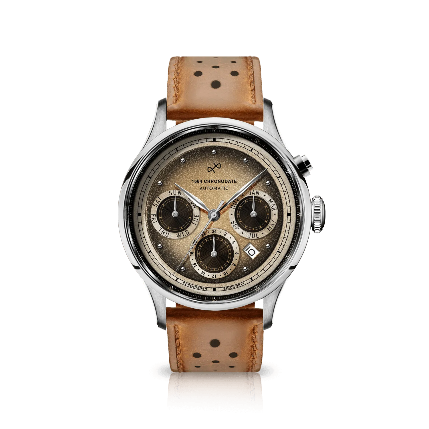 1564 Chronodate Automatic, Steel / Espresso Martini