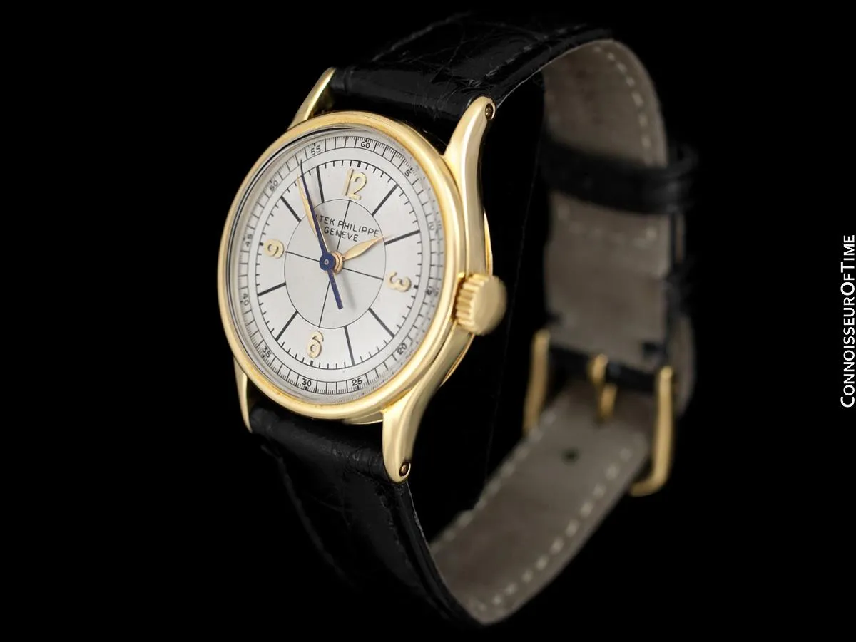 1936 Patek Philippe Vintage Calatrava Ref. 96 Mens Watch, 18K Gold with Extract - Extremely Rare Sector Dial