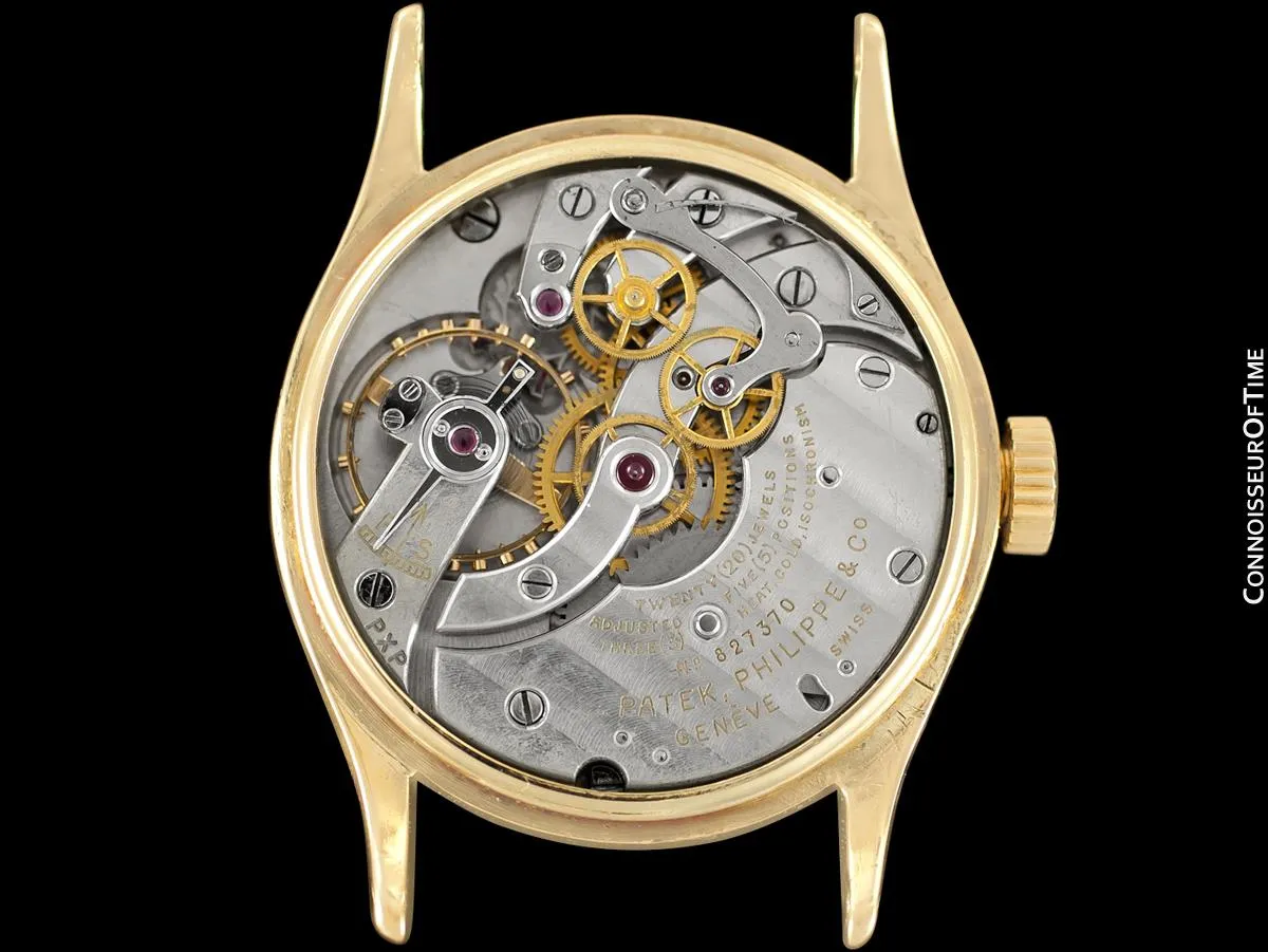 1936 Patek Philippe Vintage Calatrava Ref. 96 Mens Watch, 18K Gold with Extract - Extremely Rare Sector Dial