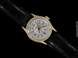 1936 Patek Philippe Vintage Calatrava Ref. 96 Mens Watch, 18K Gold with Extract - Extremely Rare Sector Dial