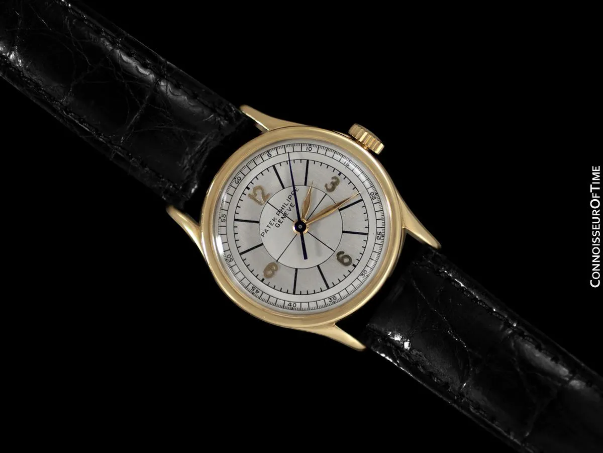 1936 Patek Philippe Vintage Calatrava Ref. 96 Mens Watch, 18K Gold with Extract - Extremely Rare Sector Dial
