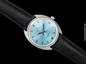 1960's Omega Vintage Mens Seamaster Cosmic Retro Cal. 552 Watch with Tiffany Blue Dial - Stainless Steel