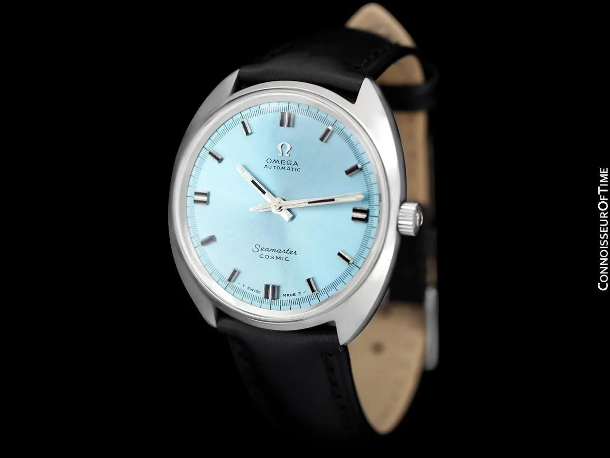 1960's Omega Vintage Mens Seamaster Cosmic Retro Cal. 552 Watch with Tiffany Blue Dial - Stainless Steel