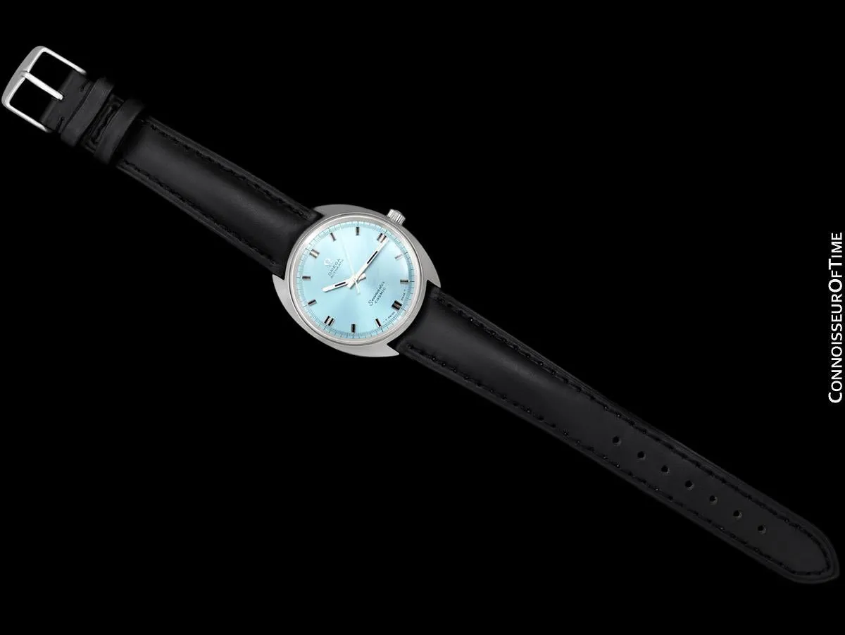 1960's Omega Vintage Mens Seamaster Cosmic Retro Cal. 552 Watch with Tiffany Blue Dial - Stainless Steel