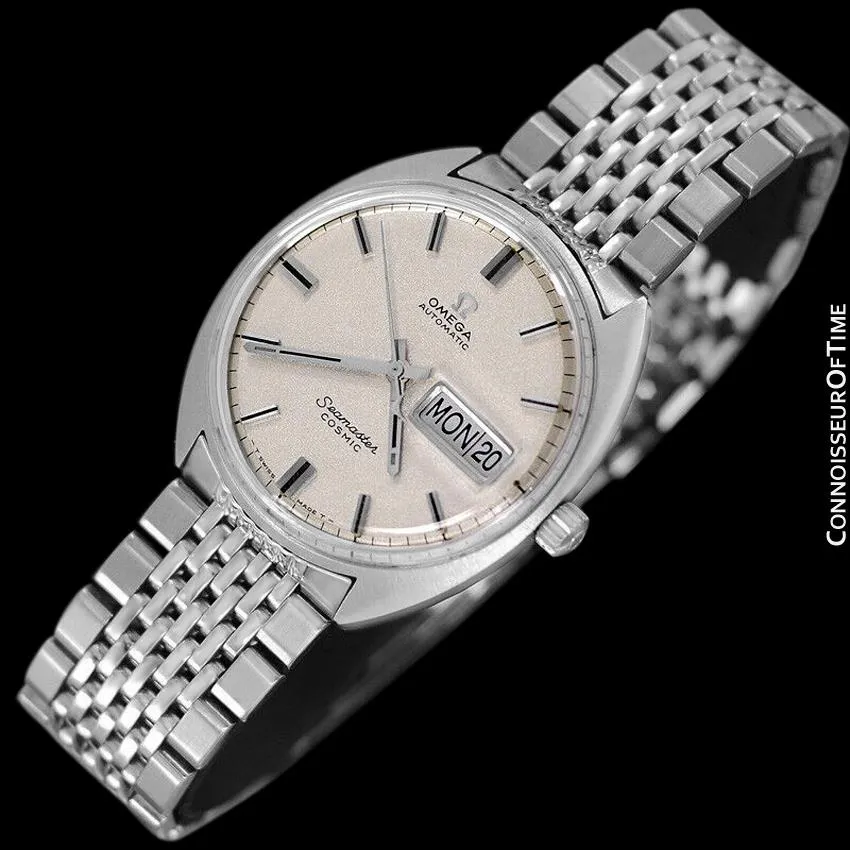 1960's Omega Vintage Mens Seamaster Cosmic Retro, Day Date, Automatic Watch - Stainless Steel