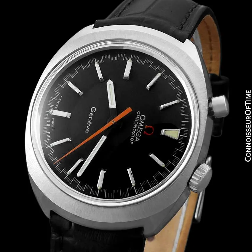 1968 Omega Chronostop Vintage Mens Retro Sporting Chronograph Watch with Date - Stainless Steel