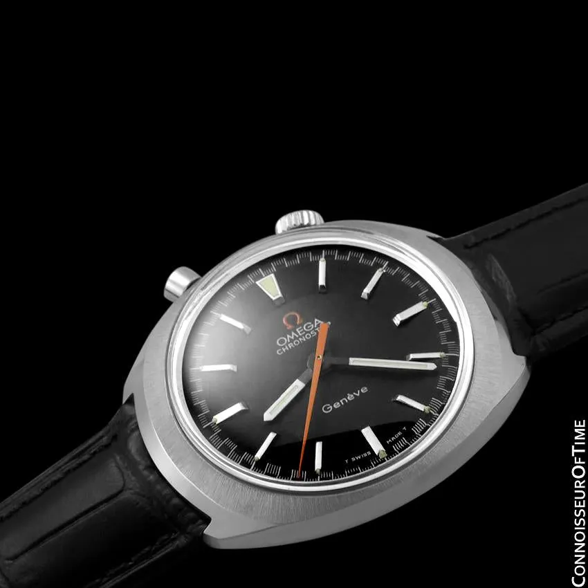 1968 Omega Chronostop Vintage Mens Retro Sporting Chronograph Watch with Date - Stainless Steel