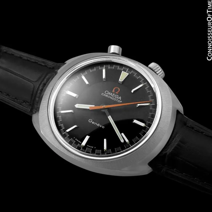1968 Omega Chronostop Vintage Mens Retro Sporting Chronograph Watch with Date - Stainless Steel