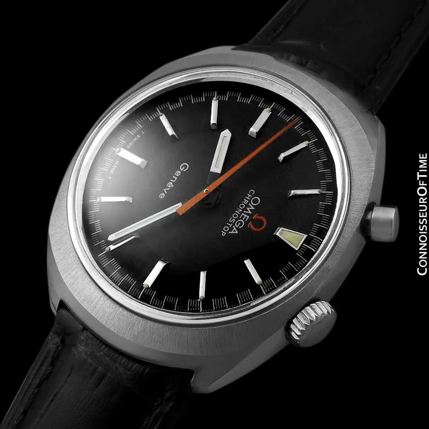 1968 Omega Chronostop Vintage Mens Retro Sporting Chronograph Watch with Date - Stainless Steel