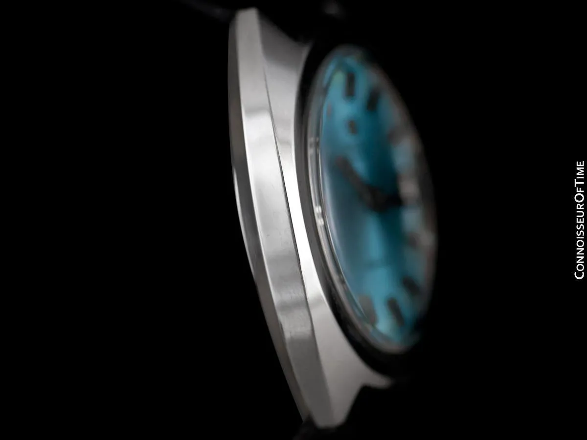 1970 Omega Geneve Vintage Mens Rare Large 37mm Cal. 565 Automatic Watch with Tiffany Blue Dial - Stainless Steel