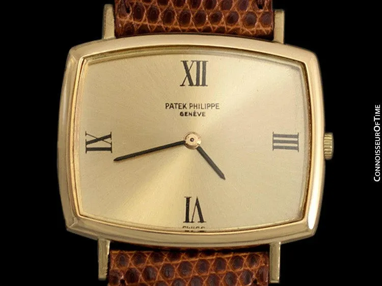 1970 Patek Philippe Classic Vintage Mens Ultra Thin Retro TV Watch - 18K Gold