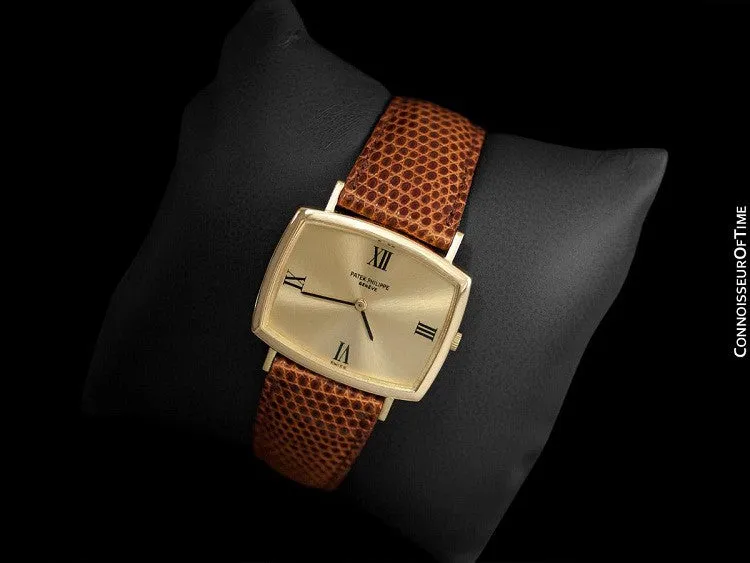 1970 Patek Philippe Classic Vintage Mens Ultra Thin Retro TV Watch - 18K Gold