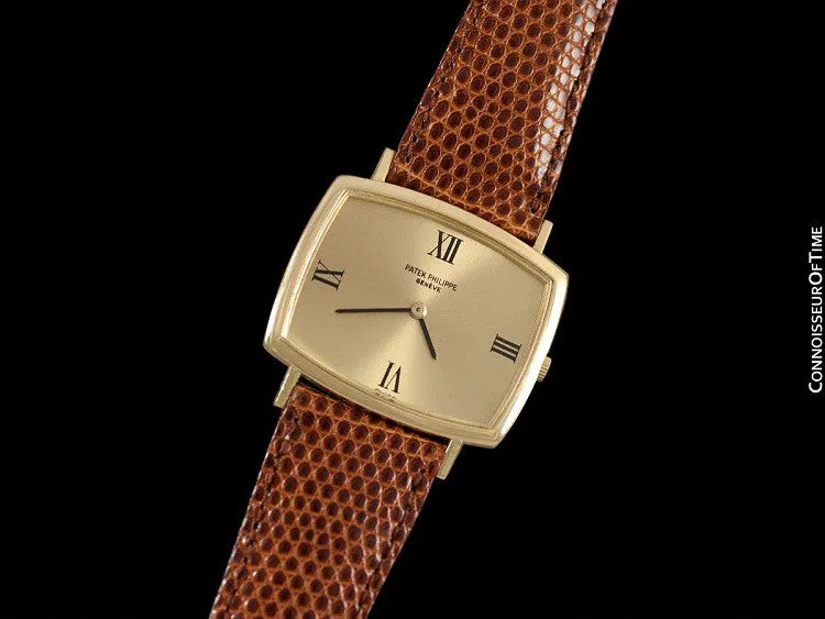 1970 Patek Philippe Classic Vintage Mens Ultra Thin Retro TV Watch - 18K Gold