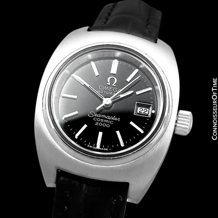 1970's Omega Seamaster Cosmic 2000 Ladies Vintage Retro Dive Watch, Date - Stainless Steel
