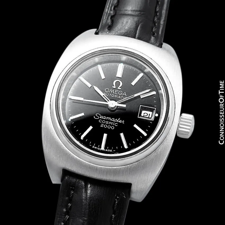 1970's Omega Seamaster Cosmic 2000 Ladies Vintage Retro Dive Watch, Date - Stainless Steel