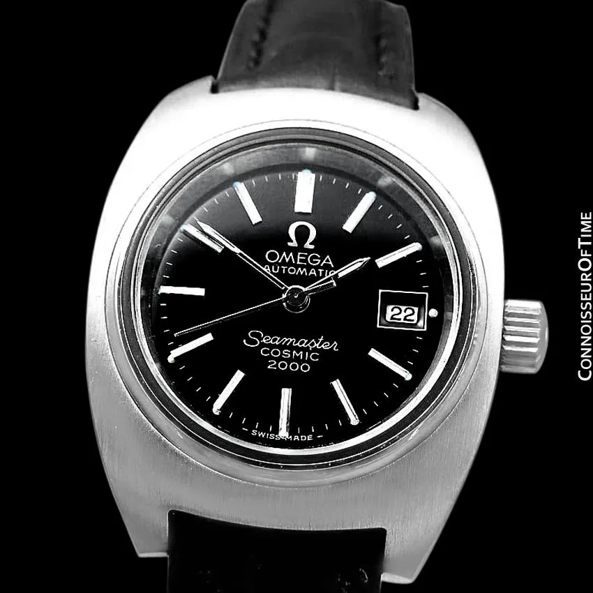 1970's Omega Seamaster Cosmic 2000 Ladies Vintage Retro Dive Watch, Date - Stainless Steel
