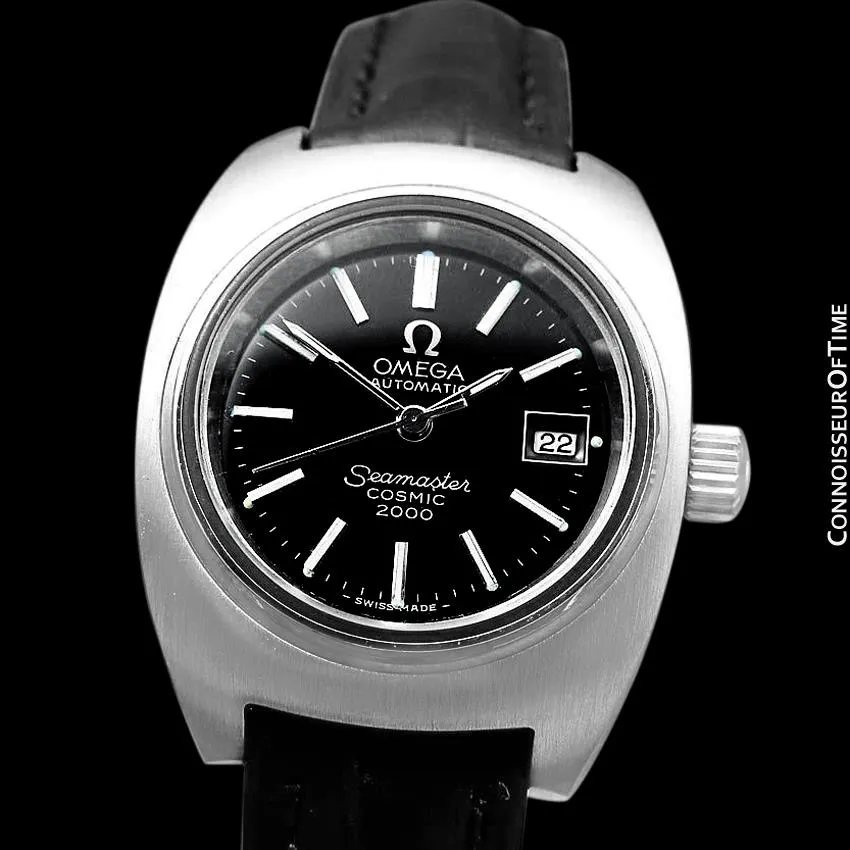 1970's Omega Seamaster Cosmic 2000 Ladies Vintage Retro Dive Watch, Date - Stainless Steel