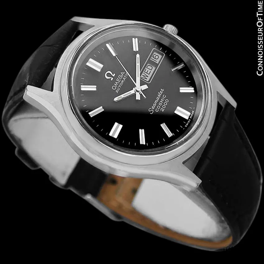 1970's Omega Seamaster Cosmic 2000 Vintage Mens Dive Watch, Automatic, Day Date - Stainless Steel