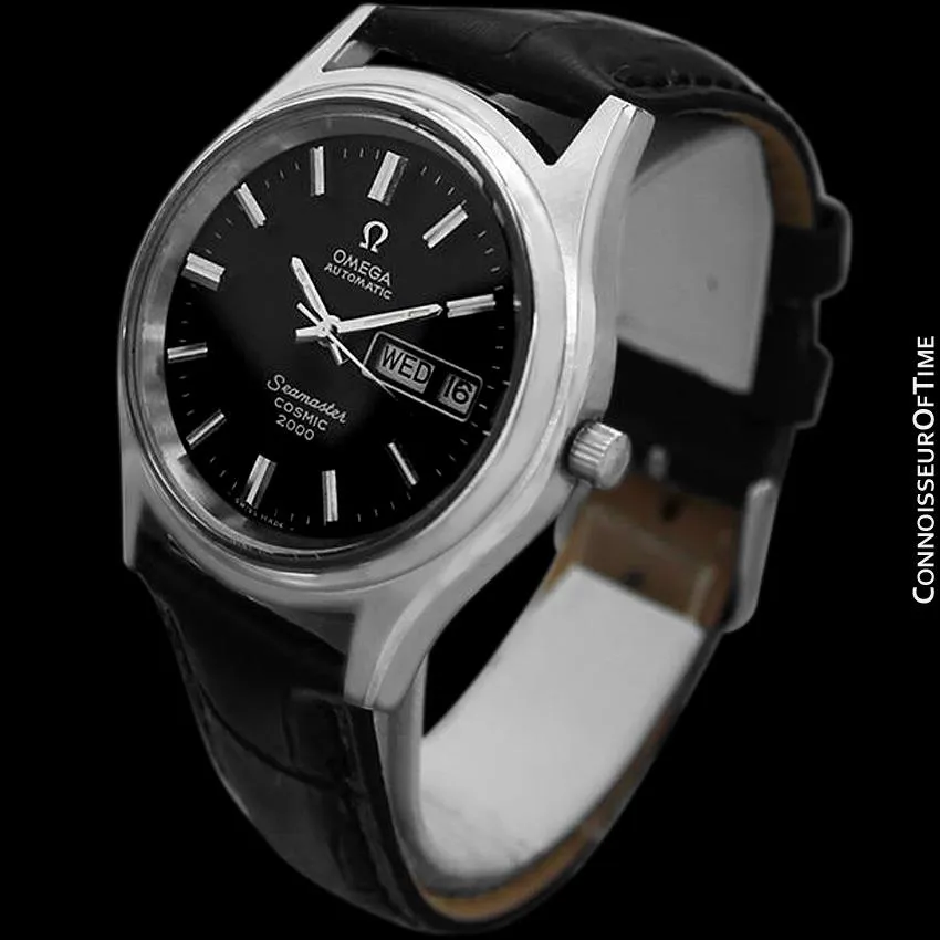 1970's Omega Seamaster Cosmic 2000 Vintage Mens Dive Watch, Automatic, Day Date - Stainless Steel