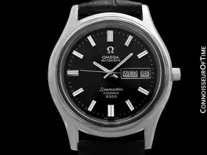 1970's Omega Seamaster Cosmic 2000 Vintage Mens Dive Watch, Automatic, Day Date - Stainless Steel