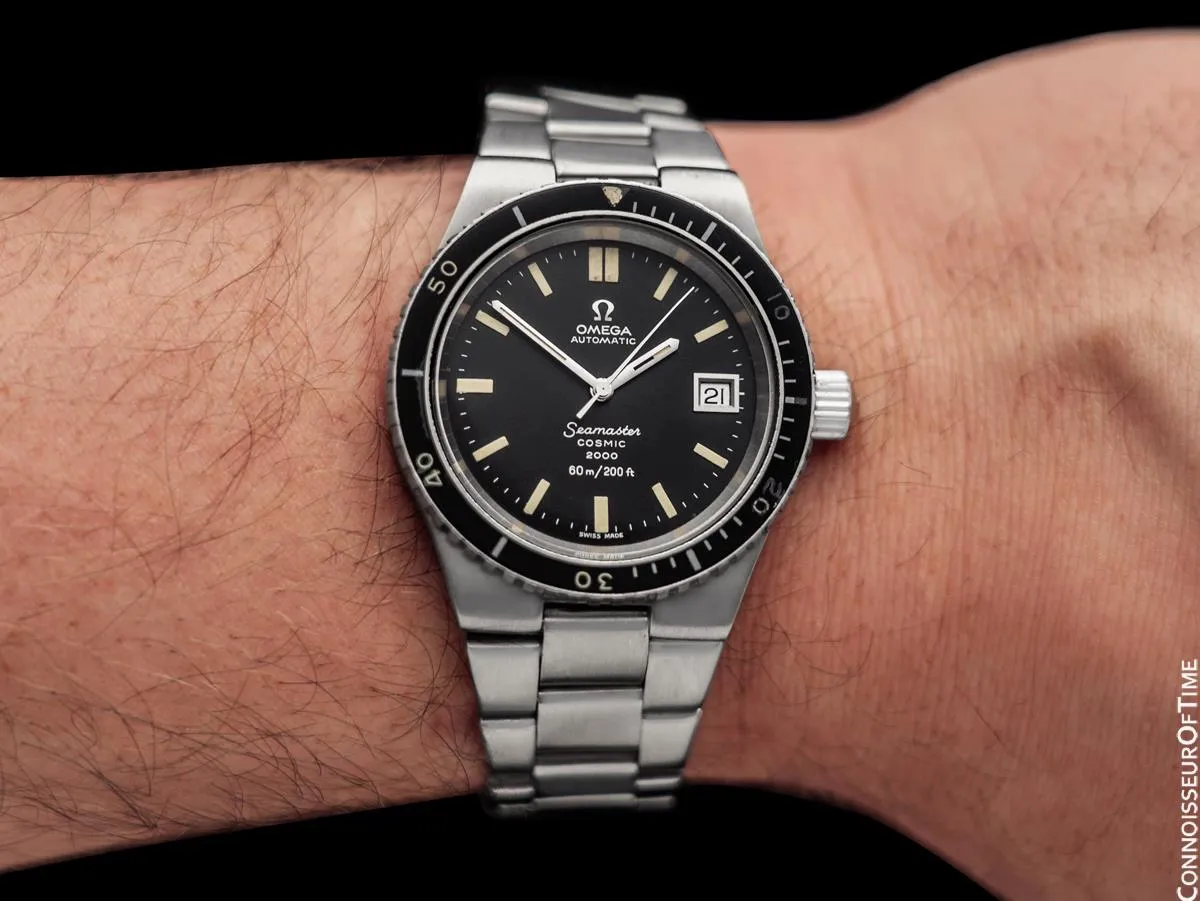1970's Omega Seamaster Cosmic 2000 Vintage Mens Retro Bakelite Divers Ref. 166.137 Watch - Stainless Steel