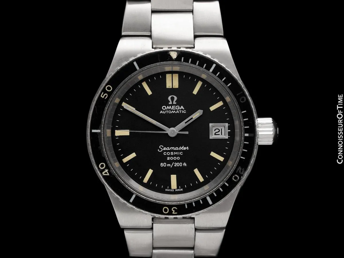 1970's Omega Seamaster Cosmic 2000 Vintage Mens Retro Bakelite Divers Ref. 166.137 Watch - Stainless Steel